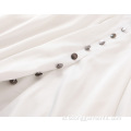 Womens Single Breasted Chiffon White A-Line Decorative Rok